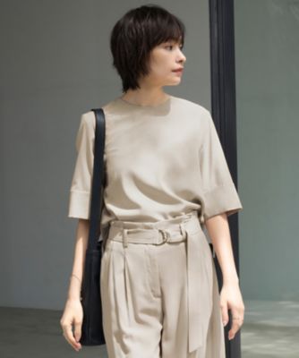 集英社HAPPY PLUS STOREICB L（アイシービー　エル）/【接触冷感・UVカット・洗える】 T/Rドライリネン Tブラウス