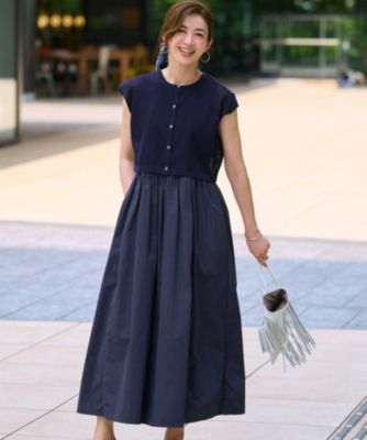 集英社HAPPY PLUS STORE23区 L（ニジュウサンク エル）/【洗える】ニットレイヤード ワンピース