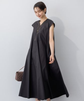 集英社HAPPY PLUS STORE23区 L（ニジュウサンク エル）/【接触冷感/撥水加工/洗える】ストレッチブロード Vネックワンピース