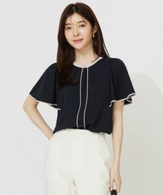 集英社HAPPY PLUS STOREany SiS（エニィスィス）/【洗える】バイカラーフレア ブラウス