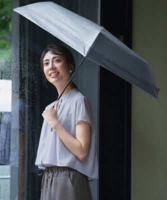 暖かい傘の下で 23区(ニジュウサンク)の【晴雨兼用/UVカット】ボーダーチェーン