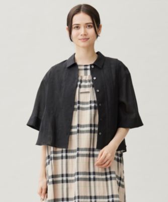 集英社HAPPY PLUS STORE自由区 L（ジユウク　エル）/【カタログ掲載・接触冷感・洗える】シアーラミーローンクロップド丈 ブラウス