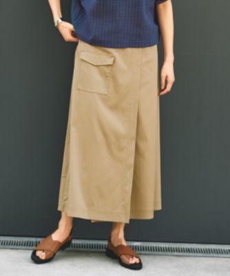集英社HAPPY PLUS STORE自由区 L（ジユウク　エル）/【カタログ掲載・接触冷感・UVカット・洗える】デニムライクボトムフレア スカート