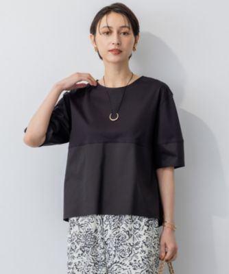 集英社HAPPY PLUS STORE23区（ニジュウサンク）/【洗える】シルエットスムースコンビ バックフレア カットソー
