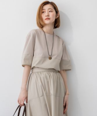 集英社HAPPY PLUS STORE23区 S（ニジュウサンク エス）/【洗える】シルエットスムースコンビ バックフレア カットソー