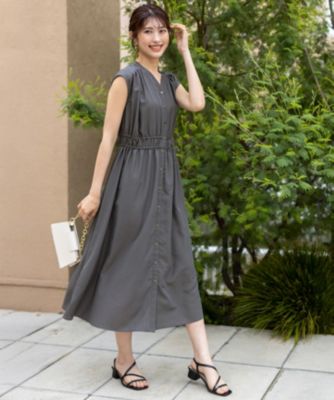 any Si S フロントボタンギャザー ワンピース any SiS(エニィスィス)の【洗える】フロントボタンギャザー
