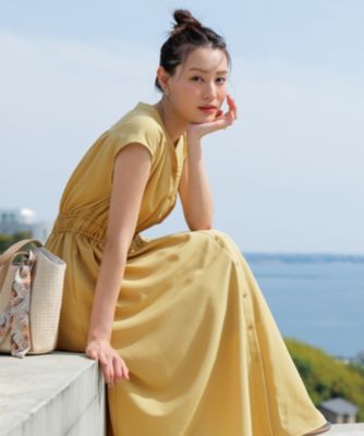 any Si S フロントボタンギャザー ワンピース any SiS(エニィスィス)の【洗える】フロントボタンギャザー