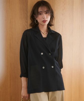 23区(ニジュウサンク)の【洗える】シアー ダブルブレスト ニット