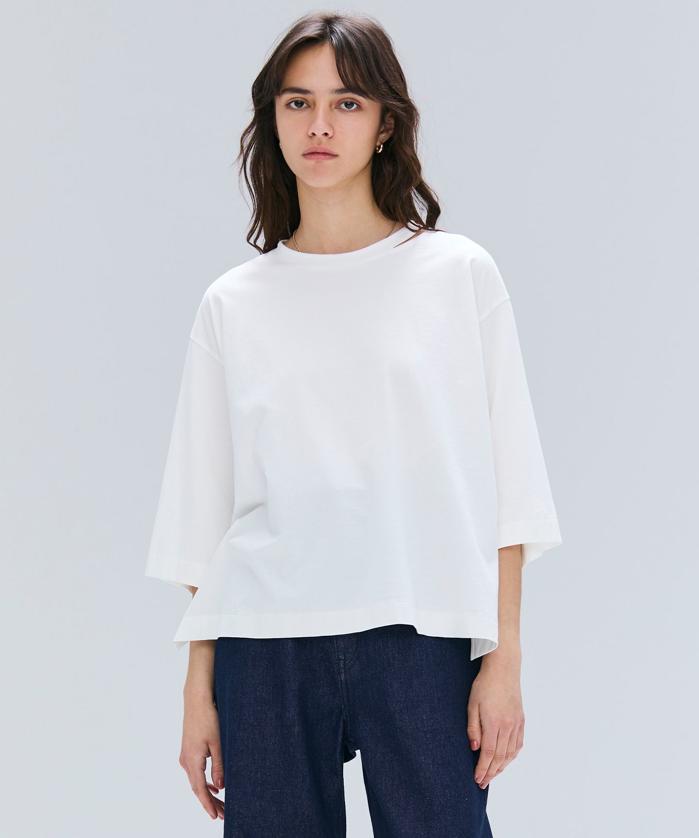 BEIGE，(ベイジ)/【洗える・GLOW ８月号掲載】S.BABILA / スリットネックオーバーサイズTシャツ