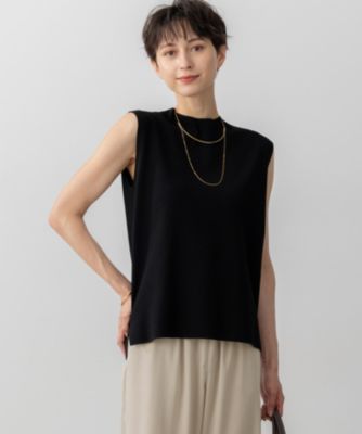 集英社HAPPY PLUS STORE23区（ニジュウサンク）/【洗える/吊り干しOK】ヴィスコースストレッチ ノースリーブ ニット