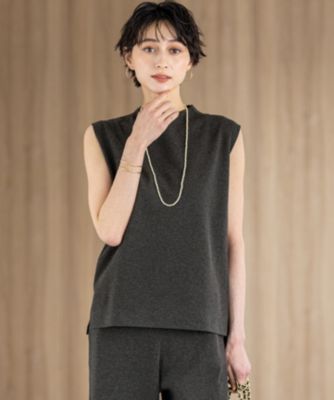 集英社HAPPY PLUS STORE23区 L（ニジュウサンク エル）/【洗える/吊り干しOK】ヴィスコースストレッチ ノースリーブ ニット