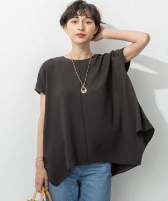 集英社HAPPY PLUS STORE23区（ニジュウサンク）/【UVカット/接触冷感/吸水速乾】ストレッチジョーゼット イレギュラーヘムプルオーバー