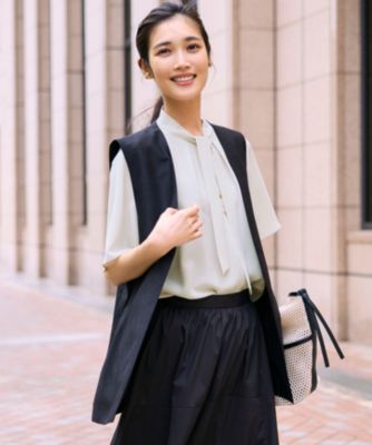 集英社HAPPY PLUS STORE23区 S（ニジュウサンク エス）/【UVカット/接触冷感/吸水速乾】ストレッチジョーゼット ボウタイ カットソー