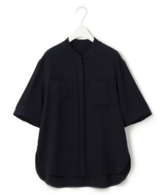 集英社HAPPY PLUS STOREICB（アイシービー）/【UVカット・防シワ・洗える】ライトダブルクロス バンドカラーブラウス