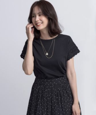 集英社HAPPY PLUS STORE組曲（クミキョク）/【接触冷感】レーススリーブシルケット カットソー