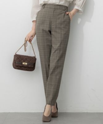 集英社HAPPY PLUS STORE23区 L（ニジュウサンク エル）/【洗える】ドライ2WAYストレッチ チェック テーパード パンツ