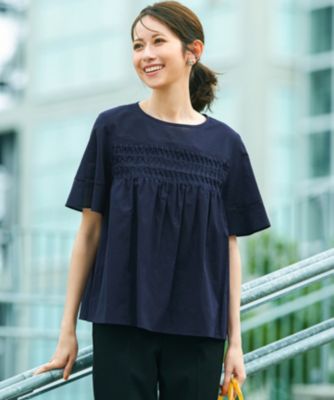 集英社HAPPY PLUS STORE23区 S（ニジュウサンク エス）/【WEB&一部店舗限定】コットンローン ピンタック フレア ブラウス