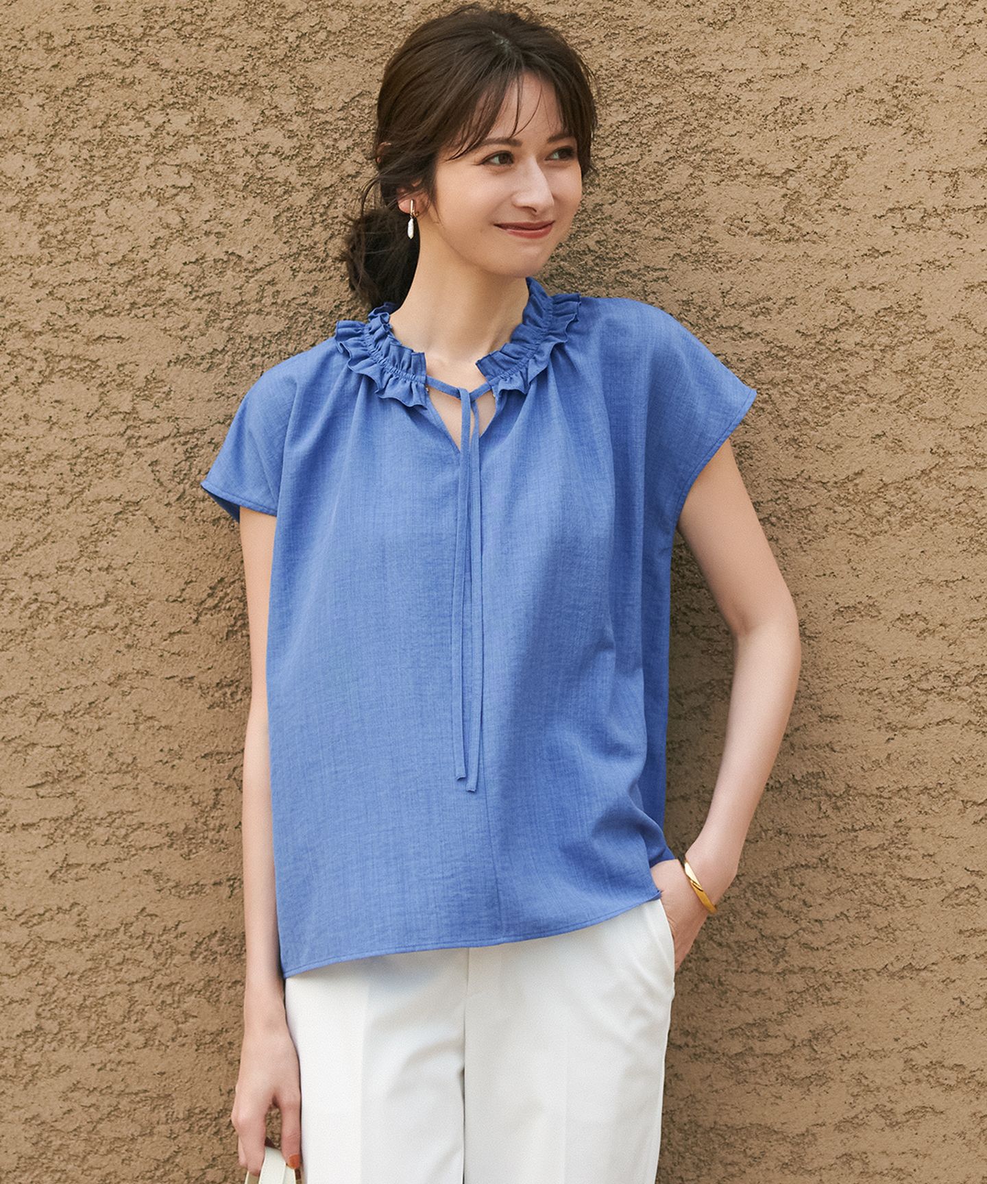 23区 S(ニジュウサンク エス)/【WEB&一部店舗限定】ライトタンブラー ギャザー フリル ブラウス