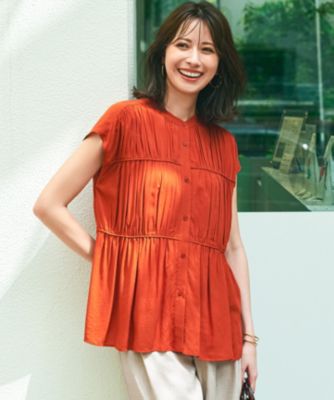 集英社HAPPY PLUS STORE23区 S（ニジュウサンク エス）/【接触冷感/WEB&一部店舗限定】レーヨンスパローン ティアード ブラウス