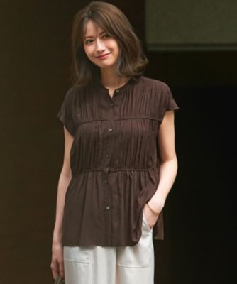 集英社HAPPY PLUS STORE23区 L（ニジュウサンク エル）/【接触冷感/WEB&一部店舗限定】レーヨンスパローン ティアード ブラウス