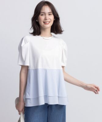 集英社HAPPY PLUS STORE組曲 S（クミキョク　エス）/【接触冷感】シャツコンビティアード カットソー