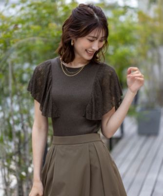 集英社HAPPY PLUS STOREany SiS（エニィスィス）/【洗える】レーシーフレアスリーブ ニット