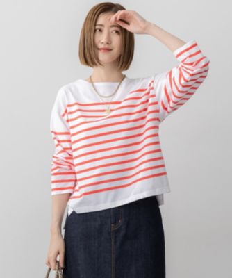 　【洗える】Armor-lux パネルボーダー 長袖Tシャツ