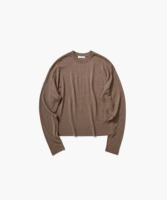 ATON - 美品　エイトン　リサイクルフレスカ　コットンニット イエロー　強撚糸　M WOOL WASHI ｜ クルーネックセーター － UNISEX