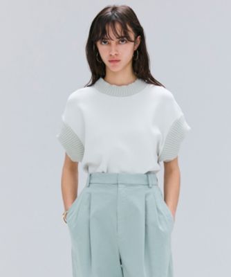 集英社HAPPY PLUS STOREBEIGE，（ベイジ）/【洗える】LAURA / ドライタッチ異素材リブニット