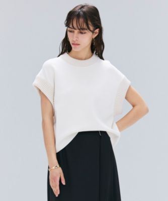 集英社HAPPY PLUS STOREBEIGE，（ベイジ）/【洗える】LAURA / ドライタッチ異素材リブニット
