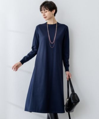 集英社HAPPY PLUS STORE23区 S（ニジュウサンク エス）/【洗える/吊り干しOK】ヴィスコースストレッチ  バックデザイン ニットワンピース