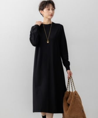 集英社HAPPY PLUS STORE23区 L（ニジュウサンク エル）/【洗える/吊り干しOK】ヴィスコースストレッチ  バックデザイン ニットワンピース