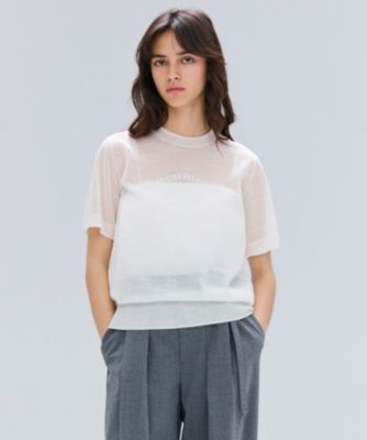 集英社HAPPY PLUS STOREBEIGE，（ベイジ）/【洗える・GLOW 10月号掲載】CADDO / シアーウールメッセージロゴＴニット