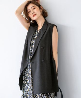 集英社HAPPY PLUS STORE23区 L（ニジュウサンク エル）/【洗える】TWマットクロス テーラード ジレ