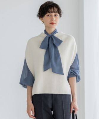 集英社HAPPY PLUS STORE23区 L（ニジュウサンク エル）/【洗える】コットンリリー モックネックニットベスト