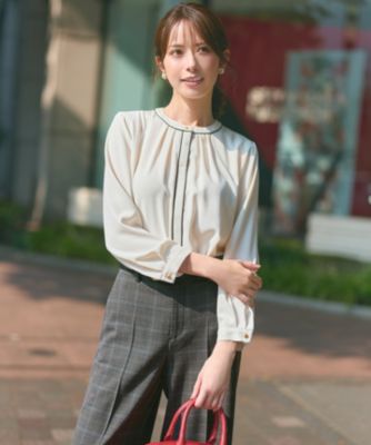 集英社HAPPY PLUS STOREany SiS（エニィスィス）/【洗える】フロントタックバイカラー ブラウス