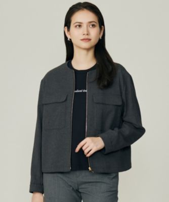集英社HAPPY PLUS STORE自由区（ジユウク）/【洗える】ライトブッチャーノーカラー ブルゾン
