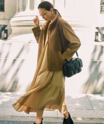 自由区【今季新作】ソフトシルクビエラワンピース 自由区(ジユウク)の【カタログ掲載・洗える】ソフトシルクビエラ