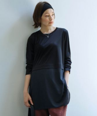 【ICB L】シアージャージーコンビ カットソー ICB L(アイシービー エル)の【洗える】シアージャージーコンビ