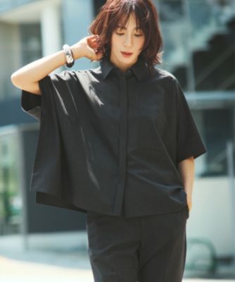 集英社HAPPY PLUS STORE23区 L（ニジュウサンク エル）/【洗える】TWマットクロス ポンチョシルエット シャツ