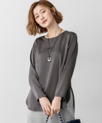 集英社HAPPY PLUS STORE23区 L（ニジュウサンク エル）/【洗える】サテン ロングスリーブ Tシャツ