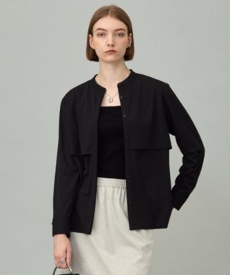 　【洗える】イージージョーゼット バンドカラーカットソー