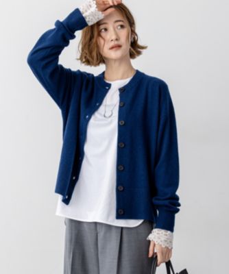 集英社HAPPY PLUS STORE23区 L（ニジュウサンク エル）/【見上愛さん着用/洗える】ピュアカシミヤ クルーネック カーディガン