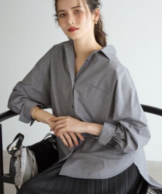 集英社HAPPY PLUS STORE23区（ニジュウサンク）/【SLOW/一部店舗限定】ライトタンブラータフタ バックボタン シャツ