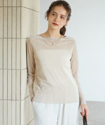 ■最終SALE■　涼やか　とろみ素材でつくる　上品な大人甘め　フリル袖　ゆったり身幅 シャツ　ブラウス　渋レッド H74A 23区 L(ニジュウサンク trois 上品レディに格上げ。シアー短丈とろみブラウス | yakkoの「鶴屋で発見！」｜食品