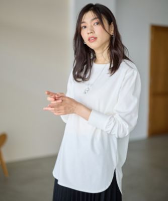 集英社HAPPY PLUS STOREANY（エニィ）/【洗濯機可/UVケア/接触冷感】シャツテールロングスリーブＴシャツ