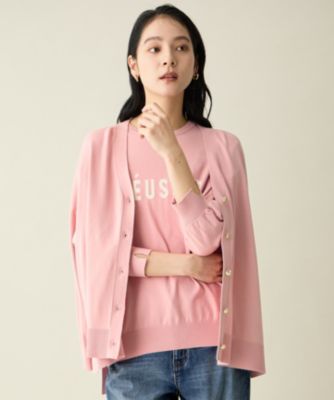 アルマーニ・ジーンズ カーディガン トップス 長袖 Vネック フリル 未使用品 レディース Mサイズ ピンク ARMANI JEANS ARMANI JEANS アルマーニ・ジーンズ カーディガン トップス 長袖 V