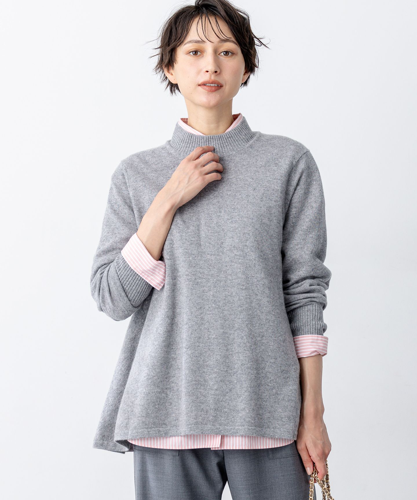 23区(ニジュウサンク)/【洗える】ピュアカシミヤ フレア ニット