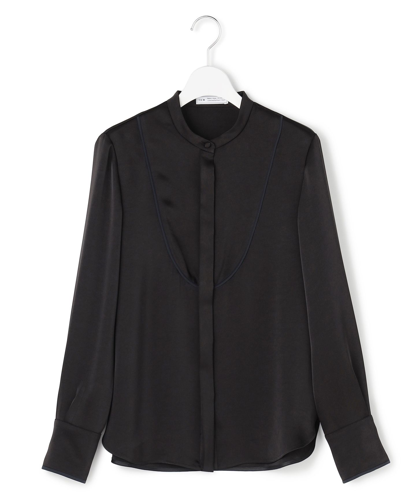 ICB(アイシービー)/【WEB＆一部店舗限定】 DrapySatin バンドカラーシャツ