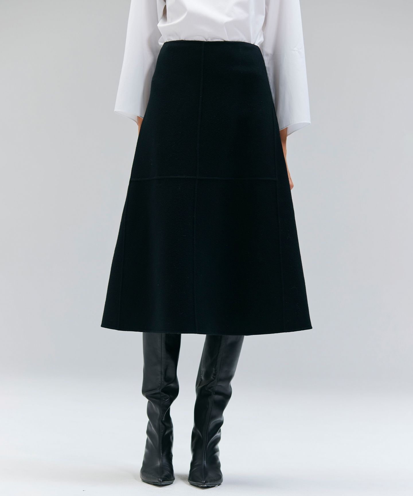 BEIGE，(ベイジ)/LEMOORE / ウールリバーAラインスカート